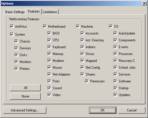 Inventory Feature Settings